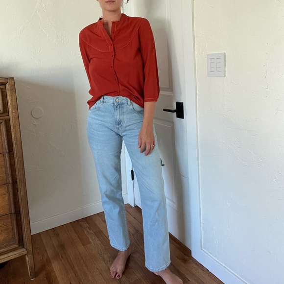 La Petite Étoile Burnt Orange Button Down - Picture 4 of 7